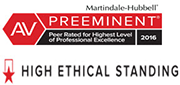 Martindale-Hubbell | AV Preeminent | Peer Rated for Highest Level of Professional Excellence | 2016 | High Ethical Standing